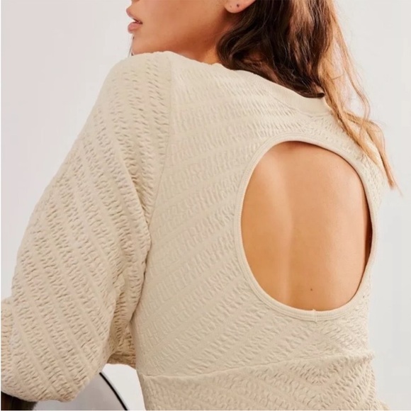 Free People Ivory Gabby Seamless Midi Dress Size Medium Large - Picture 3 of 13